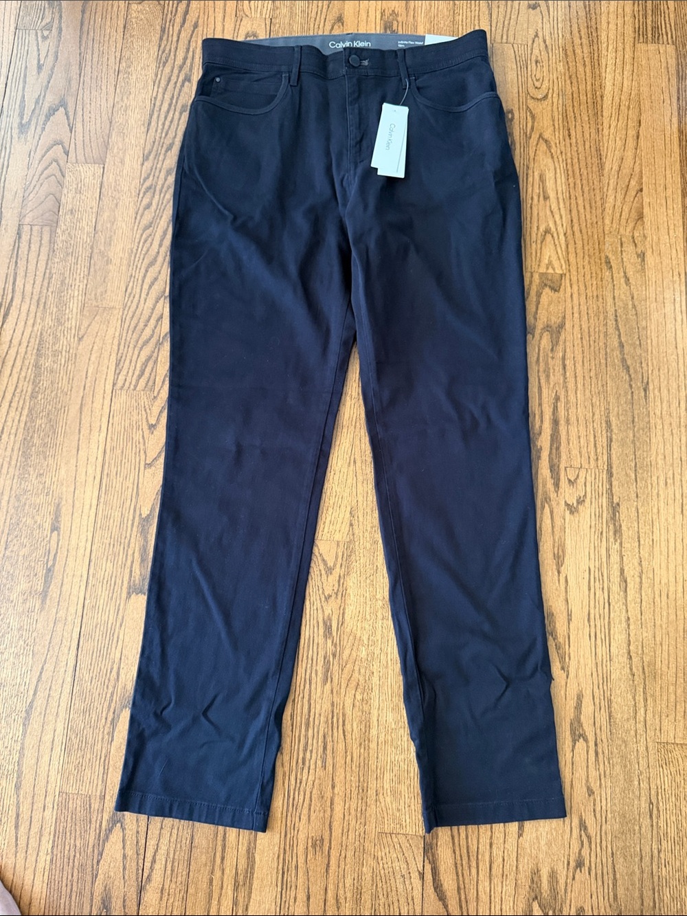 Calvin Klein Men’s Black slim fit Straight-Leg Pants 33x32